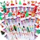 Yexiya 22 Pieces Christmas Ballpoint Pen 10 in 1 Multicolor Retractable Ballpoint Pens Xmas Tree Snowman Reindeer Santa Claus 10 Color Pen for Office Gift Supplies Xmas Party Favors