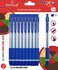 RADIUS Trixo Retractable Blue Ballpoint Pens - 18 Pack, 1.0mm Medium Fine Point for Smooth Writing, Comfort Rubber Grip, Stationery Item Set for Journal Writing, Home, Office, School