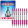 Zebra Pen Z-Grip Retractable Ballpoint Pen - 1.0mm Nib - Pink Ink - (8)