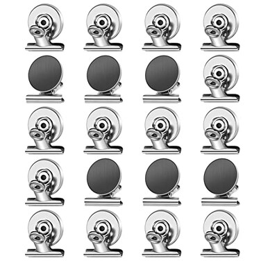 20 Pack Magnetic Clips Fridge Magnets, Heavy Duty Refrigerator Magnet Clips Whiteboard Magnet Clips, Strong Clips Magnets Scratch Free Metal Magnet Clips for Fridge, Whiteboard, Kitchen, Office