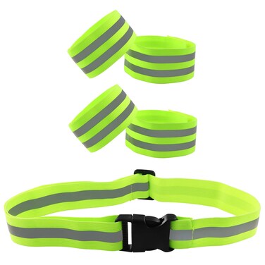 ZZLZX Reflective Gear 1Set High Visibility Reflective Bands for Wrist Arm Ankle Leg, Safety Reflective Belt Bracelets for Night Running, Cycling, Walking, Reflective Running Gear