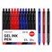 Kabolain 12 Pack Gel Ink Pens, 0.5mm Retractable Ballpoint Pens(Black/Blue/Red), Fine Point Smooth Pens with Soft Grip, Office Pens School Supplies for Writing Men/Teacher