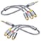 RIKSOIN RCA to 3.5mm, 2-Pack 0.9ft/28cm 3.5mm Male to 3RCA Female Adapter Audio Stereo Cable [Nylon Braided, Shielded] 3.5mm to RCA Cable for Smartphones, Computers, Subwoofers, Amplifiers