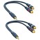 DteeDck RCA to AUX Adapter 2 Pack, 2 RCA Female to 1/8 inch Stereo Headphone Cable, RCA to 3.5 mm Jack Y Splitter 20CM / 0.65ft for TV Speaker DVD Player