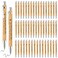 50 Pack Bible Verse Bamboo Retractable Ballpoint Pens Christian Pens Inspirational Bible Verse Ballpoint Pens with Black ink Pen for Journal Writing Office Supplies Religious Gifts for Men Women