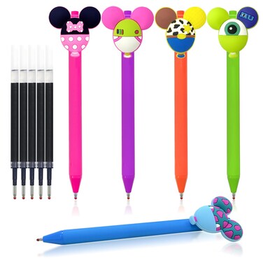 HL Hope&amp;Luck 5PC Cute Mouse Head Character Ears Pens   Pen for Adults &amp; Kids   Multi Color Cartoon Retractable Ballpoint Pens   Gift for School Teacher Student