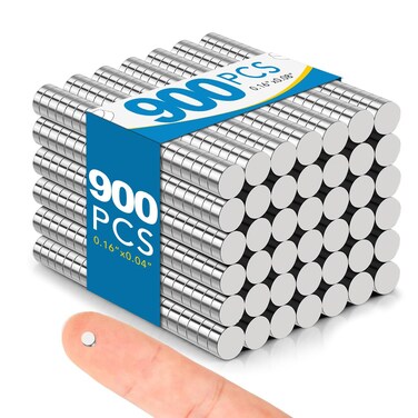 Small Magnets, 900 Pack Refrigerator Magnets 4x2mm Rare Earth Magnets Neodymium Magnets for Crafts, Whiteboard, Kitchen Cabinet