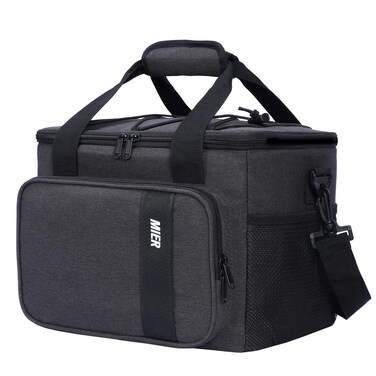 MIER Mens Lunchbox for Work Insulated 24 Cans/15L Large Lunch Bags Leakproof Adult Women Lunch Box Coolers for Travel Beach Picnic Office, Dark Gray