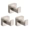 NearMoon Bath Towel Hooks -SUS304 Stainless Steel Square Clothes Robe Hooks Hanger, Heavy Duty Coat Hooks for Bathroom Livingroom Hotel Kitchen Garage, Wall Mounted - 3 Pack (Brushed Nickel)