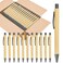 lyforx 250pcs Bamboo Pens Bulk Wooden Bamboo Pens Engraving Wooden Ballpoint Pen Customizable Gift Pen Bulk Chic Black