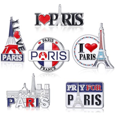 Konohan 6 Paris Magnet for Refrigerator Paris Magnet Souvenirs Magnetic Paris Travel Gifts Paris Decorative Magnet Collectible Souvenirs for Traveler Adults (Fresh Style)