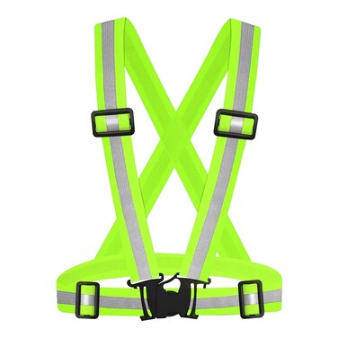 HISPOX Reflective Running Vest High Visibility Safety Night Running Vest, Lightweight Adjustable Reflective Running Gear Vest Elastic Straps for Run, Jogging, Night Ride, Dog Walking (Green)