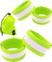 HiVisible Reflective Bands for Night Walking Reflective Arm Bands for Runners Reflective Wristbands Reflective Ankle Bands Cycling Reflective Running Gear Bike Pant Leg Strap Bicycle Pants Clips