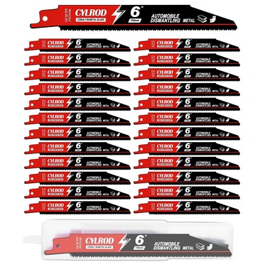 25 Pack 6 in 14/18 TPI Reciprocating Saw Blades for Sawzall Blades,M42 Steel Cobalt Bi-Metal Blades for Automobile Dismantling Metal Cutting,Replace for Milwaukee for Dewalt for Diablo Blade
