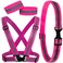 WFJ Pink Safety Running Gear Upgrade Reflective Vest Set High Visibility Set with 2 Pack Reflector Armbands for Running Cycling Jogging Walking Stripe Belt Glow Bike Band