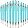 Oddmoal Ballpoint Pen with Stylus Tip, Soft Touch Click Metal Pen, 1.0mm Medium Point, Black Ink, 12 Count(Light Blue)