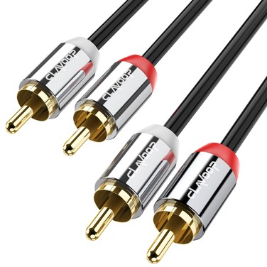 CLAVOOP RCA Cables 3FT, RCA Audio Cable 2RCA Male to 2RCA Male Stereo Audio Cables Car Audio Subwoofer Cord RCA para Dual Shielded Adapter for Speakers Home Theater HDTV Amplifiers Hi-Fi Systems