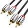 CLAVOOP RCA Cables 3FT, RCA Audio Cable 2RCA Male to 2RCA Male Stereo Audio Cables Car Audio Subwoofer Cord RCA para Dual Shielded Adapter for Speakers Home Theater HDTV Amplifiers Hi-Fi Systems