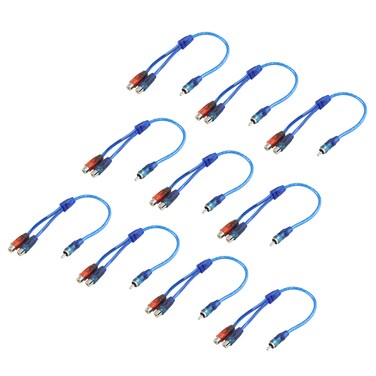 Piutouyar RCA Y Adapter Splitter Cable 1 Female to 2 Male, Car Audio Converter Connector for Car Audio, Subwoofer, TV, Home Theater(6Pcs)