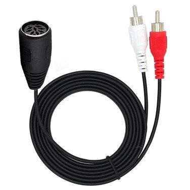 Qaoquda DIN 8 Pin to RCA Cable, 8-Pin Din Female to 2 RCA Male Audio Adapter Cable for Electrophonic Bang &amp; Olufsen, Naim, Quad Stereo Systems (DIN 8Pin F/2RCA M 1.5M/5Feet)