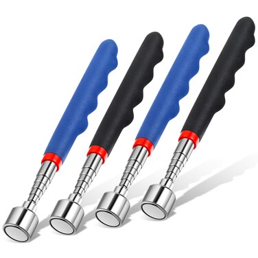 Telescoping Magnetic Pickup Tool 20 Lbs Magnet Extension Tool Telescoping Magnet 30 Inch Extendable Magnet Stick Gadget for Men Suitable for Birthday Father's Day Christmas (Blue and Black,4 Pieces)