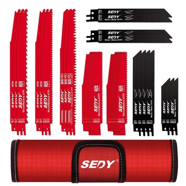 36-Piece Ultimate Reciprocating Saw Blade Set - Premium Sawzall Blades, Durable Wood &amp; Metal Cutting Blades with Storage Pouch, Long-Lasting Pruning Blades