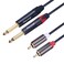 Devinal 1/4 to RCA Cable, Dual RCA to Dual 1/4 TS Interconnect Cable, Double 6.35mm Mono to 2 RCA/Phono Stereo Patch Cable Cord Adapter 5 feet (1.5 Meter)