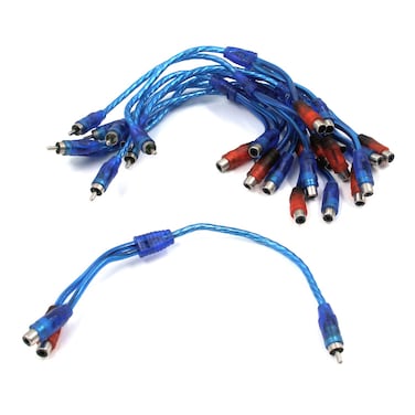 Antrader 10-Pack 1 Male to 2 Female Plugs RCA Y Splitter Cable Car Audio Converter Cord Adapter Wire