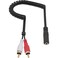 Duttek 3.5mm Female to RCA Male Stereo Audio Coiled Cable Y Adapter Gold Plated, 3.5mm Audio Cable to RCA, for MP3, Tablets, Stereo System Computer, Sound Speaker. 2.6Feet/80cm