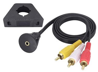 zdyCGTime 3 Feet TRRS 3.5mm to RCA Panel Flush Mount Cable AUX 3.5mm Female to 3 RCA Male Plug Stereo Audio Video AV Extension Mount, Dash Mount Cable for Car, Boat, Motorcycle(1 M,3 RCA to 3.5mm)