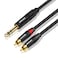 DREMAKE RCA to 6.35mm Y Splitter Cable, 3FT TRS 6.35mm 1/4 Inch to 2 RCA Plug Audio Insert Cable, 1/4&acirc;&euro;&tilde;&acirc;&euro;&trade; Male to Dual RCA Male, Quarter Inch TRS to RCA Interconnect Cord for TV, Home Theater System
