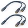 DteeDck RCA to AUX Adapter 2 Pack, Female AUX 3.5 mm to Male RCA Audio Adapters, Stereo Audio 3.5mm Y Cable Converter for Headphone Speaker TV Smartphone MP3 Tablet -20cm