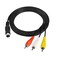 RIIEYOCA DIN 9 Pin to RCA audio Video Composite Cable, 9 Pin Male Plug to 3 RCA Male Stereo AV Wire Connection Wire Cable, for Video Audio Equipment Signal Output,1.8m
