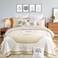 GeeComfy 3PCS Tree of Life Quilt Set Cotton Embroidery Bedspread Lightweight Coverlet Set for All Season Use, Queen/Full Size 94" x 92