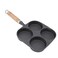 MOUMOUTEN 4 Hole Egg Frying Pan, Non Stick Healthy Granite Egg Cooker Pan Egg Skillet, Grill Griddle Crepe Pan with Handle for Fried Egg Dumplings Steak Pancakes