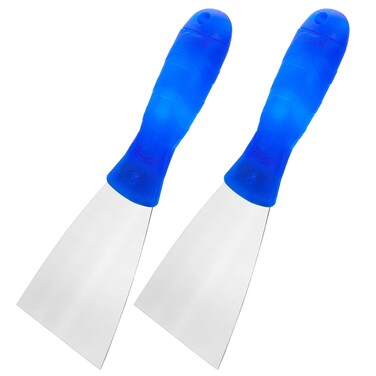 Putty Knife, 2 PCS 3 Inch Metal Steel Scraper, Plastic Handle Spackle Knives for Drywall, Decals, Wall paper, Patching, Painting, Taping, Scraping Coating