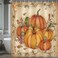 Boziqr Fall Shower Curtains for Bathroom, Autumn Pumpkin Harvest Farmhouse Thanksgiving Halloween Fabric Shower Curtain with Hooks Set 70x70 Inch