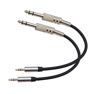 Seadream 3.5mm to 6.35mm Stereo Audio Cable; 2Pack 1Feet 6.35mm 1/4" Male to 3.5mm 1/8" Male TRS Stereo Audio Cable Adapter Jack for Mixer Amplifier Guitar iPod, Laptop,Home Theater Devices (2pcs)