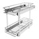Sikarou Pull Out Cabinet Organizer 14" W x 21" D 2-Tier Individual Slide Out Drawer Pantry Shelf Storage for Kitchen Base Cabinet Organization for Kitchen, Bathroom, Pantry, Chrome