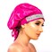 IMPRINTS BY MAU Large Size Soft Silk Bling Bonnet Sleep Cap, 55cm, Satin Smooth Rhinestone Night Hat with Wide Comfort Band, Prevents Hair Damage and Frizz (Dark Pink)