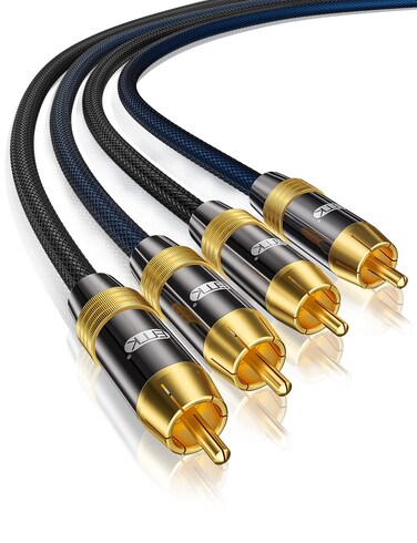 EMK RCA Cable, 2RCA Male to 2RCA Male Stereo Audio Cable HiFi System Interconnect Cable for Home Theater, HDTV, Amplifiers, Hi-Fi Systems (1.5ft)