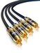 EMK RCA Cable, 2RCA Male to 2RCA Male Stereo Audio Cable HiFi System Interconnect Cable for Home Theater, HDTV, Amplifiers, Hi-Fi Systems (1.5ft)