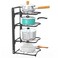 ROMATIA Pot and Pan Organizer Rack for under Cabinet, Heavy Duty Pot Pan Rack under Sink Organizers and Storage, Pot lid organizer, Kitchen Cabinet Organizer with 4 Adjustable Tiers