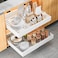 CHENDY Pull out Cabinet Organizer, Expandable Heavy Duty Slide out Drawers Fixed with Adhesive Nano Film for Pots - for Kitchen Base Cabinet Organization, Pantry, Bathroom (White)