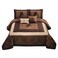 Western Collection New 5 Pieces Western Stars and Horses Cowboy Luxury Home Quilt Bedspread Oversize Comforter with Cushions (Queen, Brown Horse)