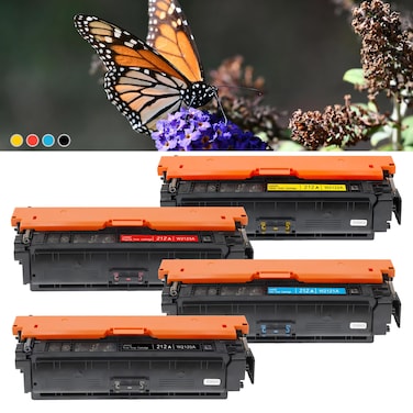 212A Toner Cartridges 4 Pack&iuml;&frac14;&OElig;Black, Cyan, Magenta, Yellow for HP Color Laserjet Enterprise M555,M554 Series, Color Laserjet Enterprise MFP M578 Series 212a Toner