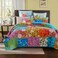 Tache Home Fashion Cotton 3 Piece Colorful Flower Power Party Patchwork Quilt Set, King