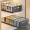 YunNasi Pull Out Cabinet Organizer Slide Out Drawer Storage Shelves Cupboard Organiser Sliding Cabinet Basket for Kitchen No Drilling and Nailing (Black, 2Piece 9.8&quot; W X 15&quot; D X 3.9&quot; H)