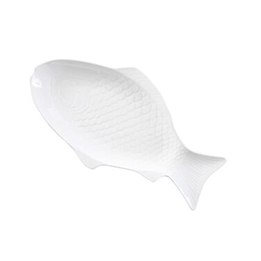 OSALADI Fish Shaped Plate Salad Bowl Dessert Bowl Seasoning Serving Bowls Appetizer Bowls Mixing Bowls for Home Restaurant Buffet White