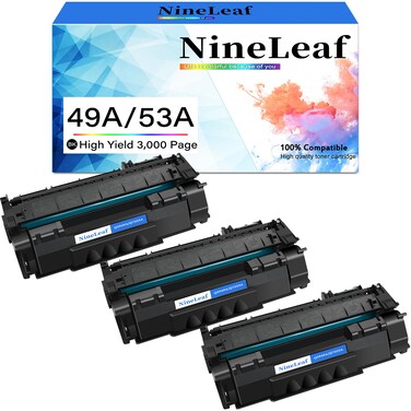 NineLeaf Compatible 49A 53A Toner Cartridge Replacement for HP 49A Q5949A 53A Q7553A for HP Laserjet 1320 1320n 3390 1160 1320tn 1320nw 3392 P2015 P2015dn P2014 M2727nf MFP Printer (Black, 3 Pack)